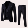 Herrenanzug Slim Fit Business Anzug für Büro und Hochzeit-Schwarz-S-Luzern Mode