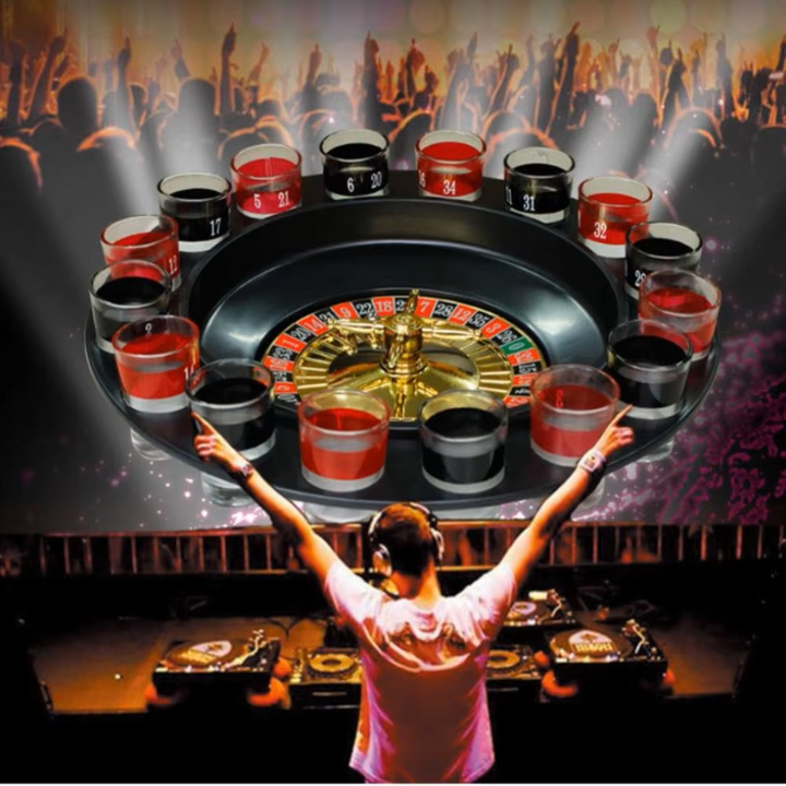 Drink Roulette Spiel | 16 Gläser | Shots | 2 Kugeln | Interaktiv-Luzern Mode