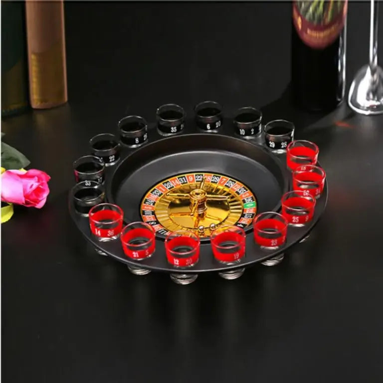 Drink Roulette Spiel | 16 Gläser | Shots | 2 Kugeln | Interaktiv-Luzern Mode