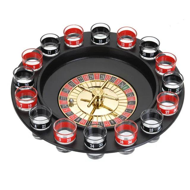 Drink Roulette Spiel | 16 Gläser | Shots | 2 Kugeln | Interaktiv-Luzern Mode