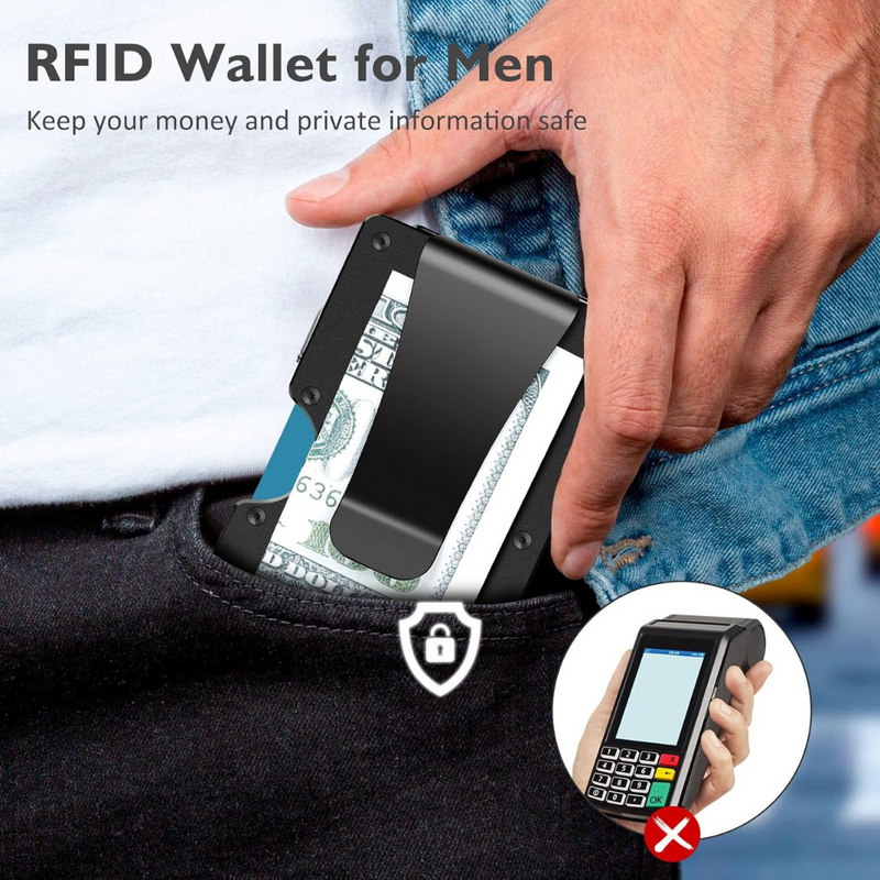 Ultradünnes RFID-blockierendes Kartenetui für Herren-Luzern Mode