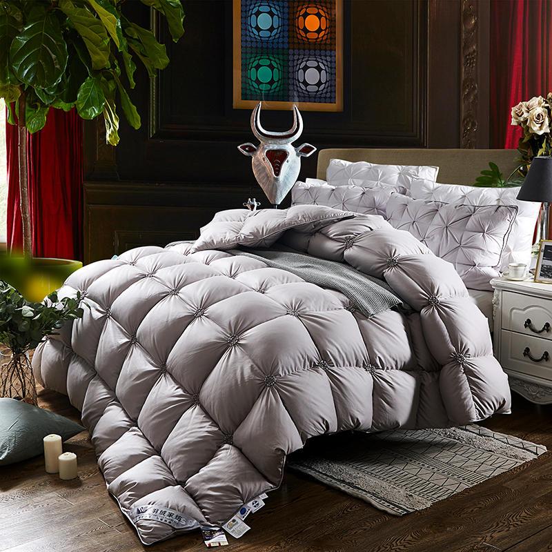 Gänsedaunen Bettdecke | Doppelbett Warm Komfortabel Langlebig Durchgesteppt-Luzern Mode