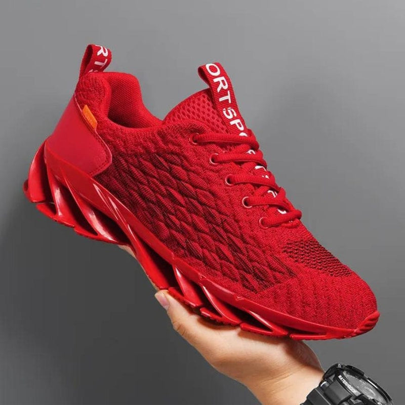Herren Laufschuhe mit atmungsaktivem Mesh-Obermaterial-Rot-39-Luzern Mode