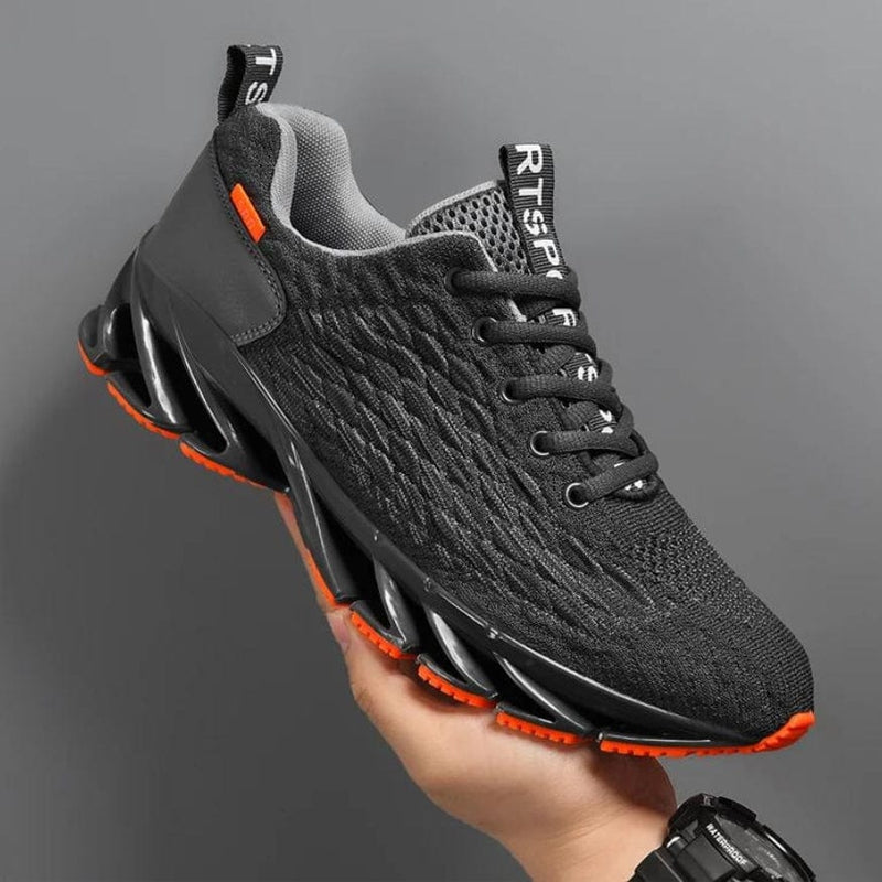 Herren Laufschuhe mit atmungsaktivem Mesh-Obermaterial-Schwarz-39-Luzern Mode
