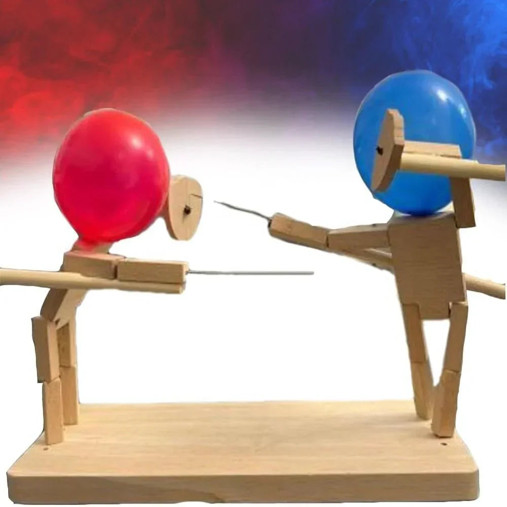 Holz-Fechtspiel | Dynamisch Langlebig Ballon 2-Spieler Lernspiel-Luzern Mode