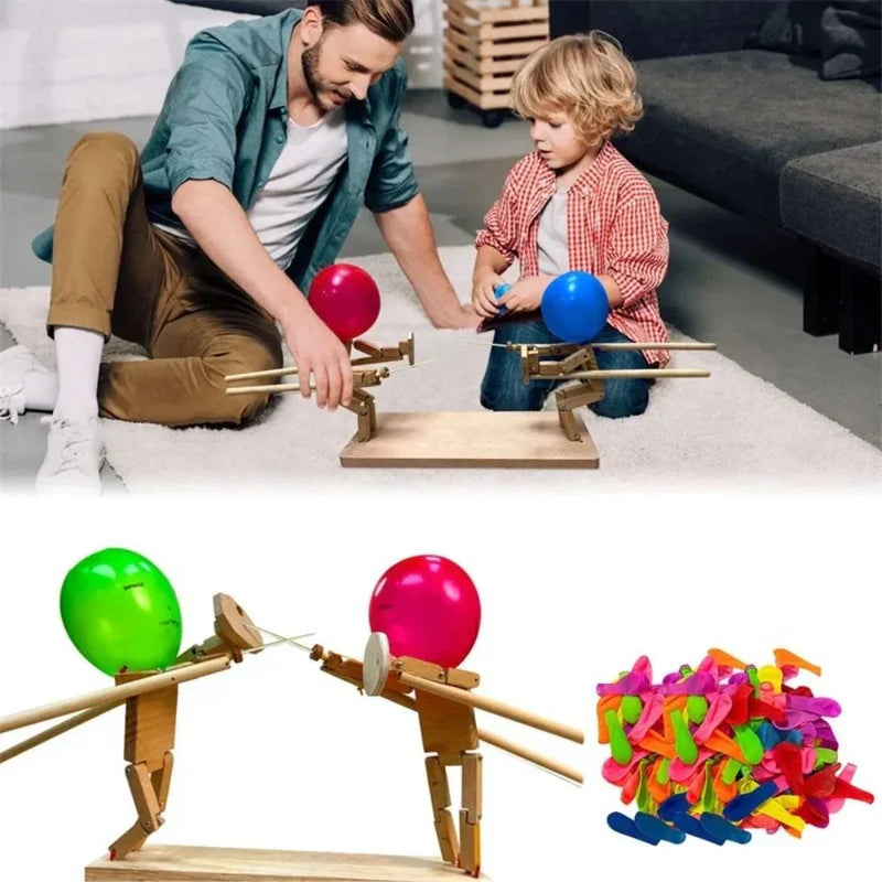 Holz-Fechtspiel | Dynamisch Langlebig Ballon 2-Spieler Lernspiel-Luzern Mode