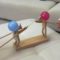 Holz-Fechtspiel | Dynamisch Langlebig Ballon 2-Spieler Lernspiel-Luzern Mode