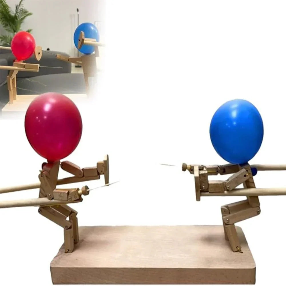 Holz-Fechtspiel | Dynamisch Langlebig Ballon 2-Spieler Lernspiel-Luzern Mode