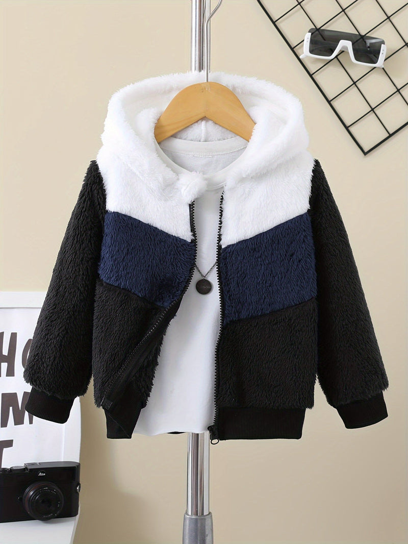 Bleib warm mit Stil – Zafie Winter Fleece Kapuzenjacke mit Reißverschluss für Kinder