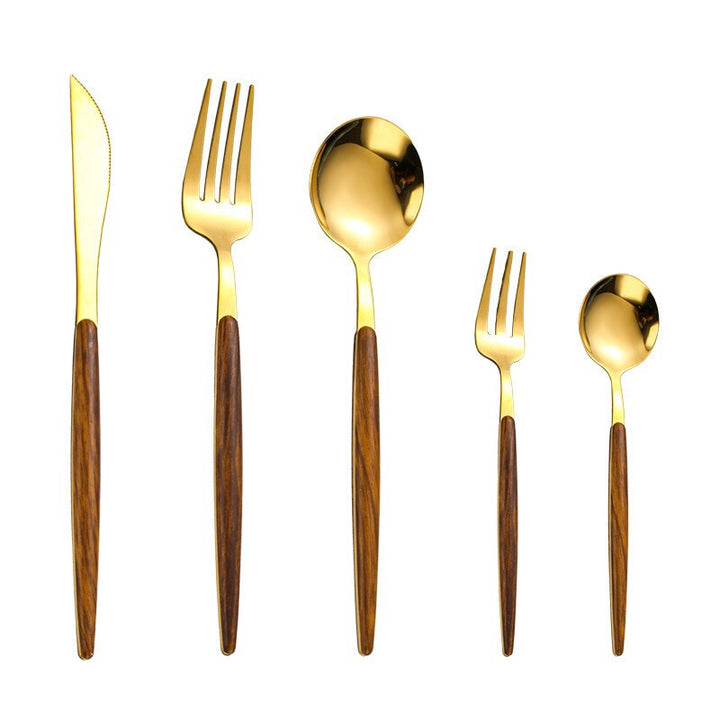 Besteckset | Holz | 30-teilig | Stilvoll | Langlebig | Edelstahl | Vielseitig-Luzern Mode