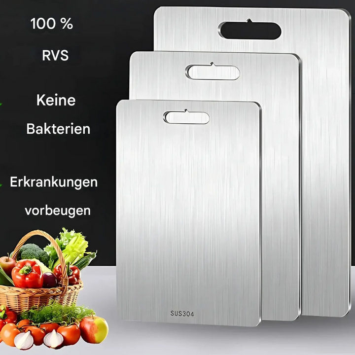 Edelstahl-Schneidebrett | Langlebig Modern Hygienisch Stilvoll Antibakteriell-Luzern Mode
