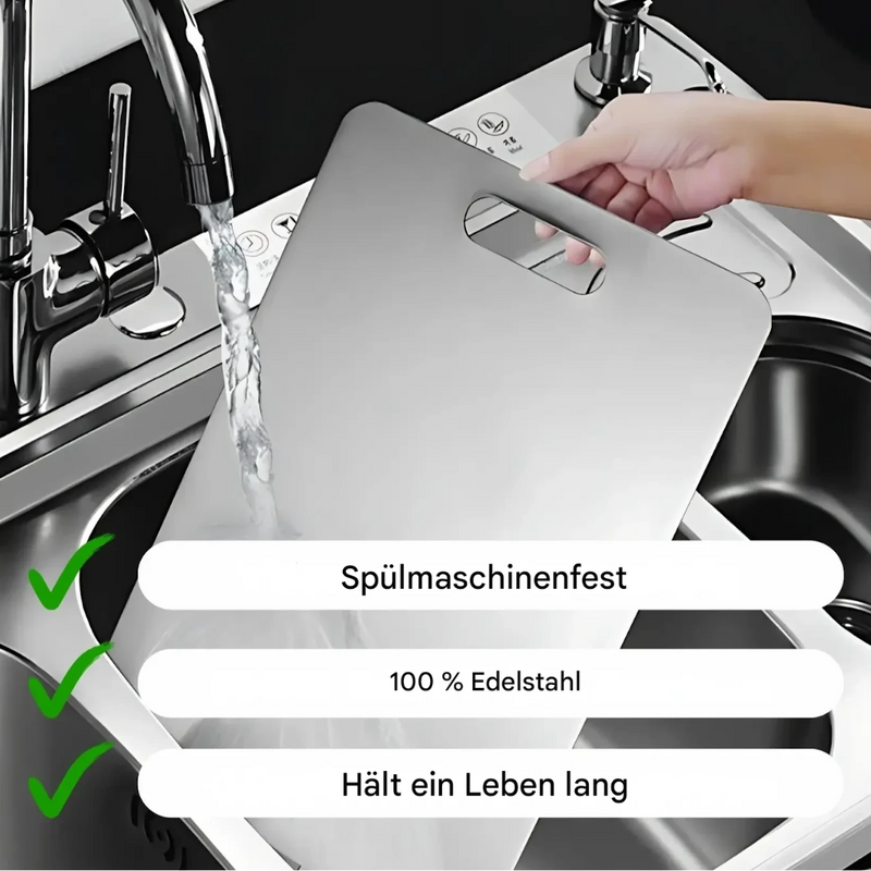 Edelstahl-Schneidebrett | Langlebig Modern Hygienisch Stilvoll Antibakteriell-Luzern Mode