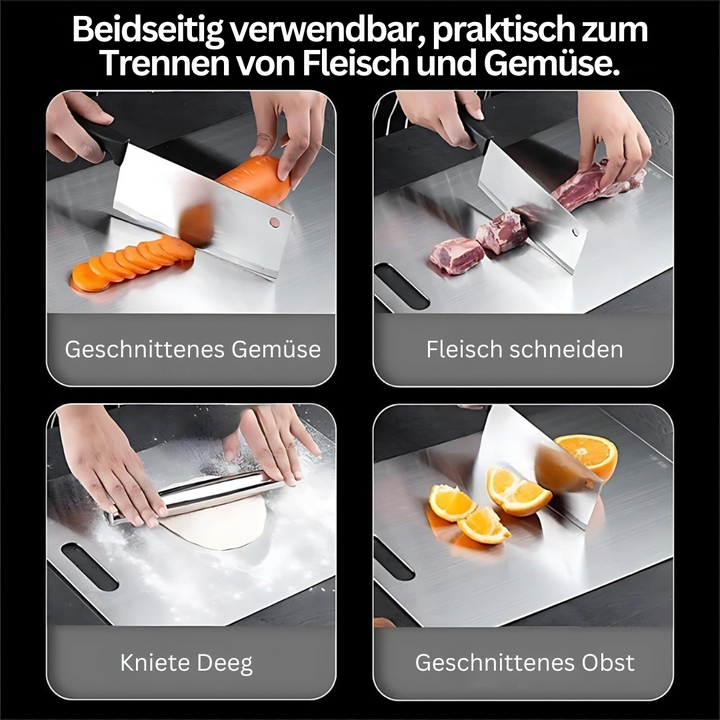 Edelstahl-Schneidebrett | Langlebig Modern Hygienisch Stilvoll Antibakteriell-Luzern Mode