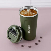 Thermosbecher | Temperaturanzeige Langlebig Vielseitig Isolierend-Grün-380ML-Luzern Mode