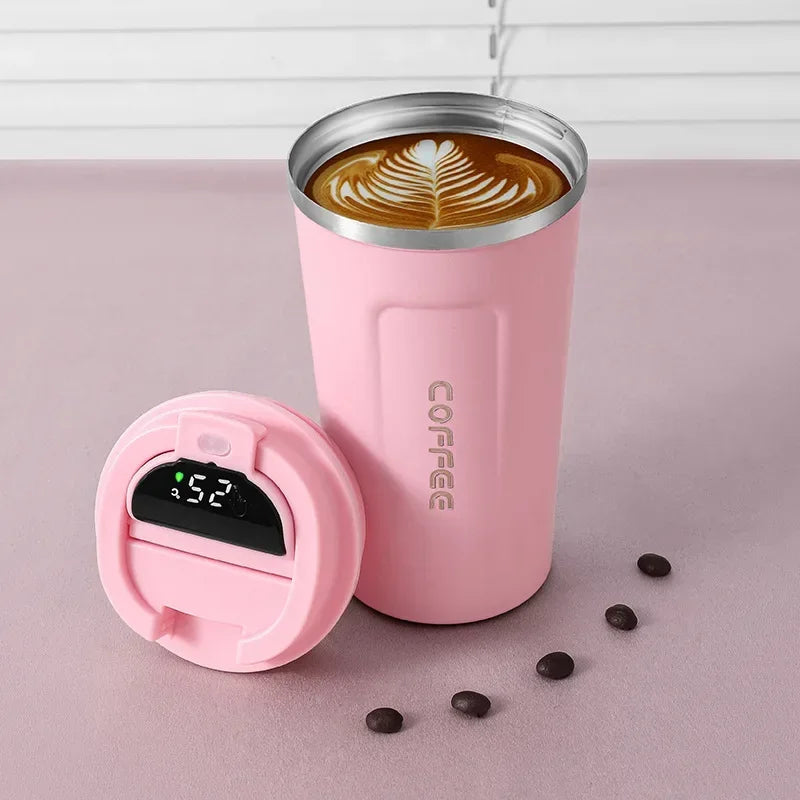 Thermosbecher | Temperaturanzeige Langlebig Vielseitig Isolierend-Rosa-380ML-Luzern Mode