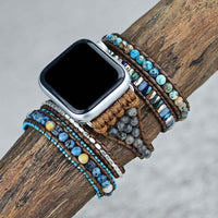 Apple Watch Armband aus Naturstein und Wachsschnur-Luzern Mode