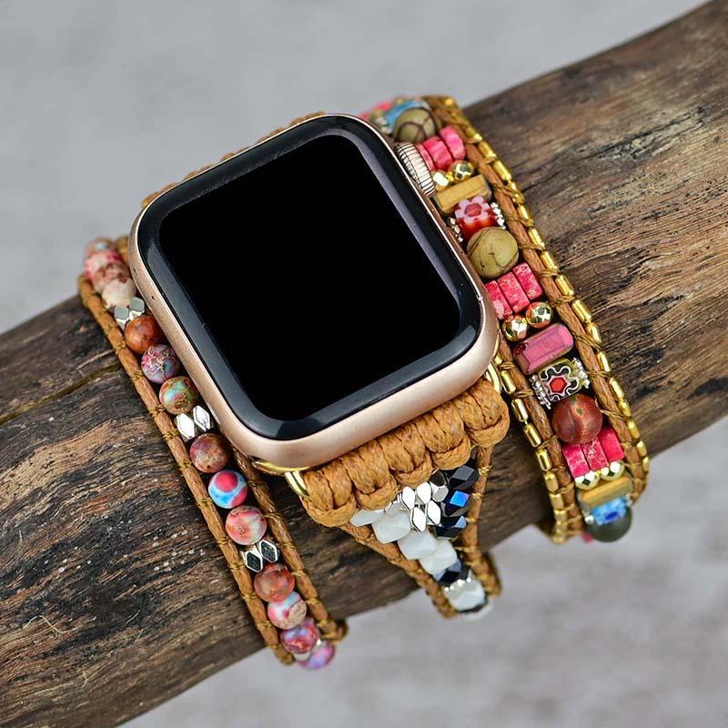 Apple-Watch-Armband | Edelsteine | Natürlich | Modern | Stilvoll | Verstellbar-Luzern Mode