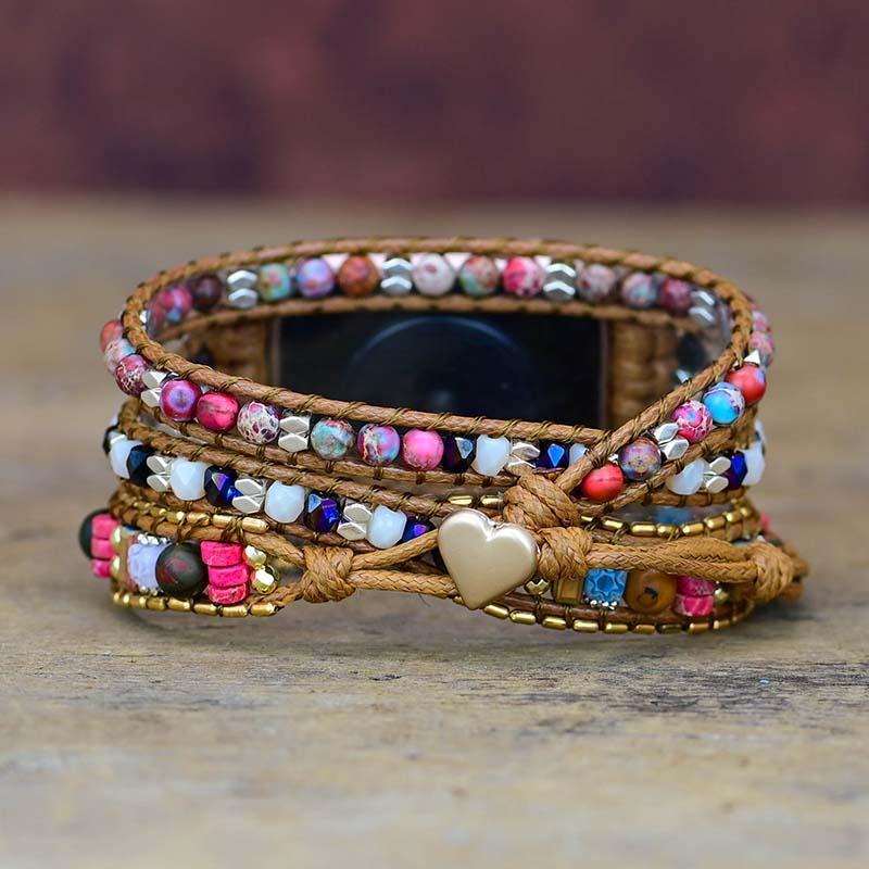 Apple-Watch-Armband | Edelsteine | Natürlich | Modern | Stilvoll | Verstellbar-Luzern Mode