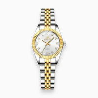 Runde Uhr | Titan Gold Silber Stilvoll Luxuriös Langlebig Vielseitig-Silber-Luzern Mode
