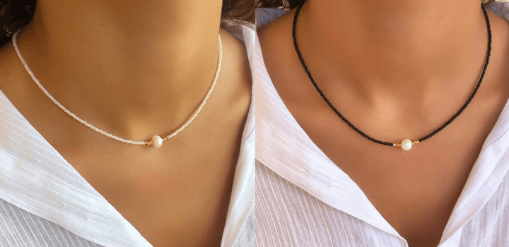 Perlenkette | Stilvoll Vielseitig Langlebig Verstellbar Süßwasserperle-Türkis + Türkis (1+1 Gratis)-Luzern Mode