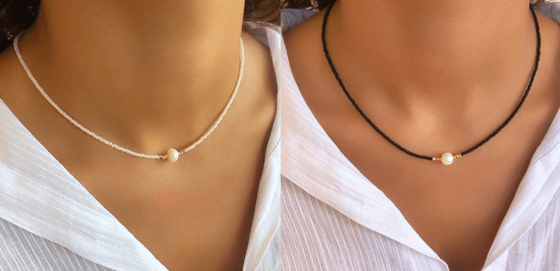 Perlenkette | Stilvoll Vielseitig Langlebig Verstellbar Süßwasserperle-Türkis + Türkis (1+1 Gratis)-Luzern Mode