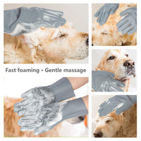 Waschhandschuhe | Silikon Vielseitig Pflege Haustier Langlebig Grau-Luzern Mode