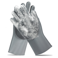 Waschhandschuhe | Silikon Vielseitig Pflege Haustier Langlebig Grau-Luzern Mode