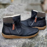 Damen Stiefeletten mit Reißverschluss und Komfortsohle-Schwarz-35-Luzern Mode