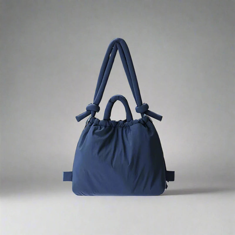 Damen Handtasche | Schultergurt | Pufferdesign | Geräumig | Fächer | Reißverschluss-Blau-Luzern Mode