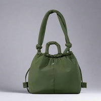 Damen Handtasche | Schultergurt | Pufferdesign | Geräumig | Fächer | Reißverschluss-Olivegrün-Luzern Mode