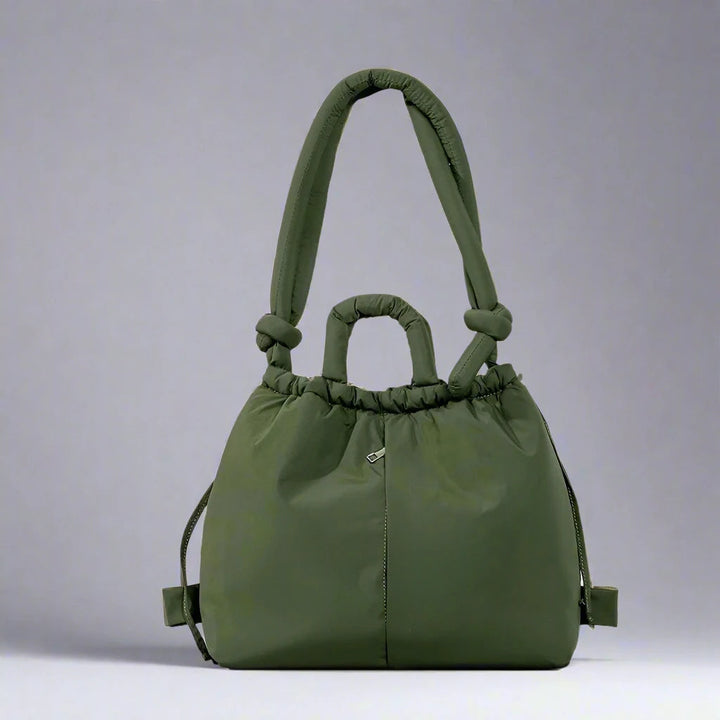 Damen Handtasche | Schultergurt | Pufferdesign | Geräumig | Fächer | Reißverschluss-Olivegrün-Luzern Mode