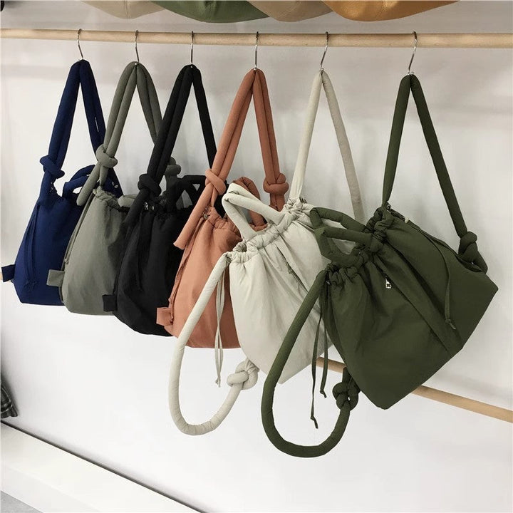 Damen Handtasche | Schultergurt | Pufferdesign | Geräumig | Fächer | Reißverschluss-Luzern Mode