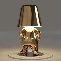 Tischlampe | Gold | Silber | Einfarbig | Stilvoll | Stimmungsbeleuchtung | Einzigartig | Humorvoll | Langlebig-Gina-Lampe – Silber-Luzern Mode