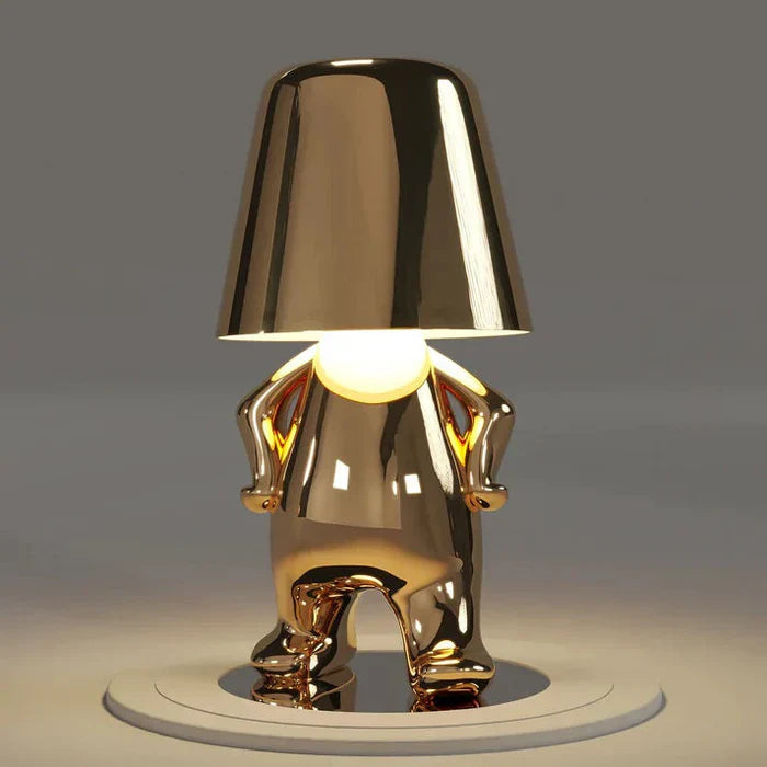 Tischlampe | Gold | Silber | Einfarbig | Stilvoll | Stimmungsbeleuchtung | Einzigartig | Humorvoll | Langlebig-Gina-Lampe – Silber-Luzern Mode