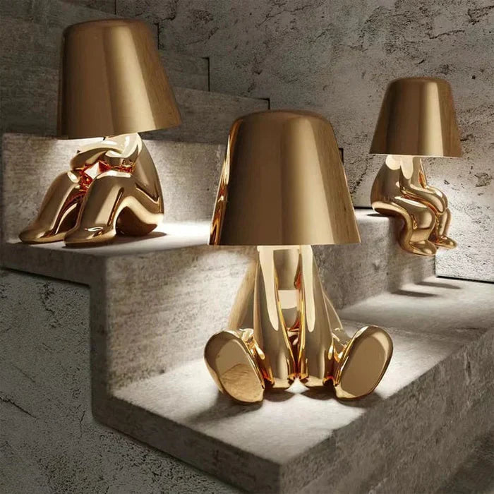 Tischlampe | Gold | Silber | Einfarbig | Stilvoll | Stimmungsbeleuchtung | Einzigartig | Humorvoll | Langlebig-Luzern Mode
