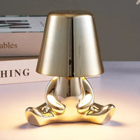Tischlampe | Gold | Silber | Einfarbig | Stilvoll | Stimmungsbeleuchtung | Einzigartig | Humorvoll | Langlebig-Patrick-Lampe – Silber-Luzern Mode