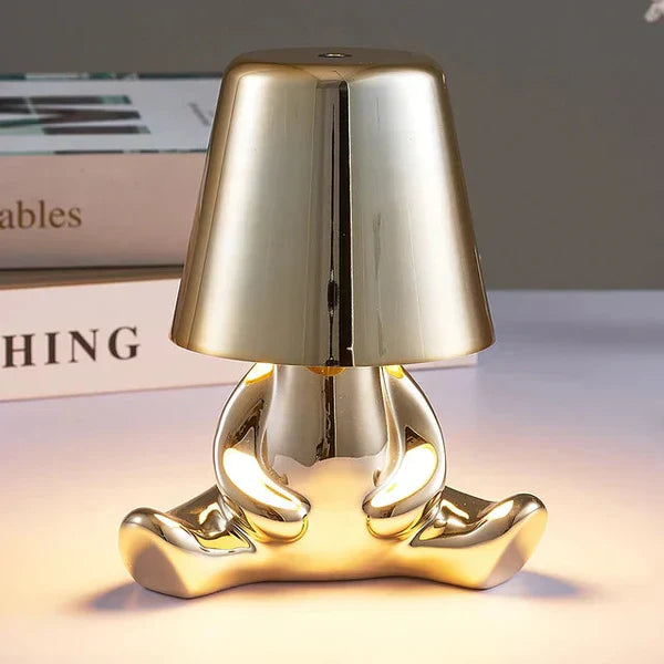 Tischlampe | Gold | Silber | Einfarbig | Stilvoll | Stimmungsbeleuchtung | Einzigartig | Humorvoll | Langlebig-Patrick-Lampe – Silber-Luzern Mode