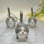 Weihnachtsornament | Katze Einzigartig Handgemacht Fröhlich Katzenliebhaber-Grau-Luzern Mode
