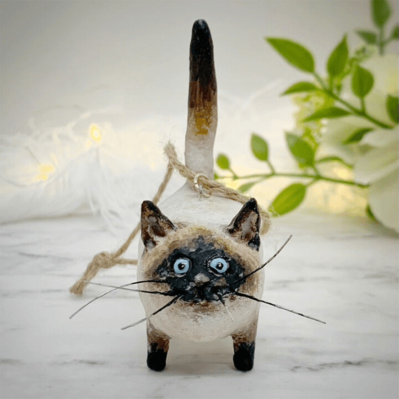 Weihnachtsornament | Katze Einzigartig Handgemacht Fröhlich Katzenliebhaber-Siamese-Luzern Mode