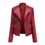 Hochwertige Damen Lederjacke mit Reißverschluss-Details-Rot-S-Luzern Mode