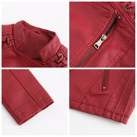 Hochwertige Damen Lederjacke mit Reißverschluss-Details-Luzern Mode