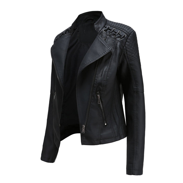 Hochwertige Damen Lederjacke mit Reißverschluss-Details-Luzern Mode