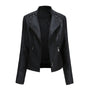 Hochwertige Damen Lederjacke mit Reißverschluss-Details-Schwarz-S-Luzern Mode