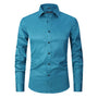 Herren Businesshemd Slim Fit - Elegantes Langarmhemd-Blau-S-Luzern Mode
