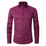 Herren Businesshemd Slim Fit - Elegantes Langarmhemd-Dunkelrosa-S-Luzern Mode