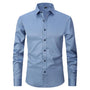 Herren Businesshemd Slim Fit - Elegantes Langarmhemd-Grau-Blau-S-Luzern Mode