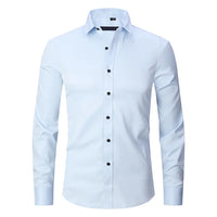 Herren Businesshemd Slim Fit - Elegantes Langarmhemd-Hellblau-S-Luzern Mode