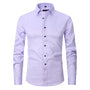 Herren Businesshemd Slim Fit - Elegantes Langarmhemd-Lila-S-Luzern Mode