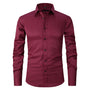 Herren Businesshemd Slim Fit - Elegantes Langarmhemd-Rot-S-Luzern Mode