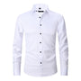 Herren Businesshemd Slim Fit - Elegantes Langarmhemd-Wit-S-Luzern Mode
